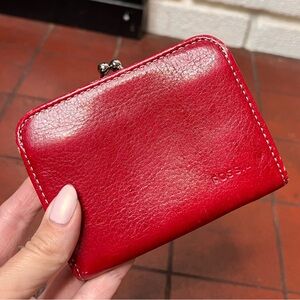 Fossil red leather wallet